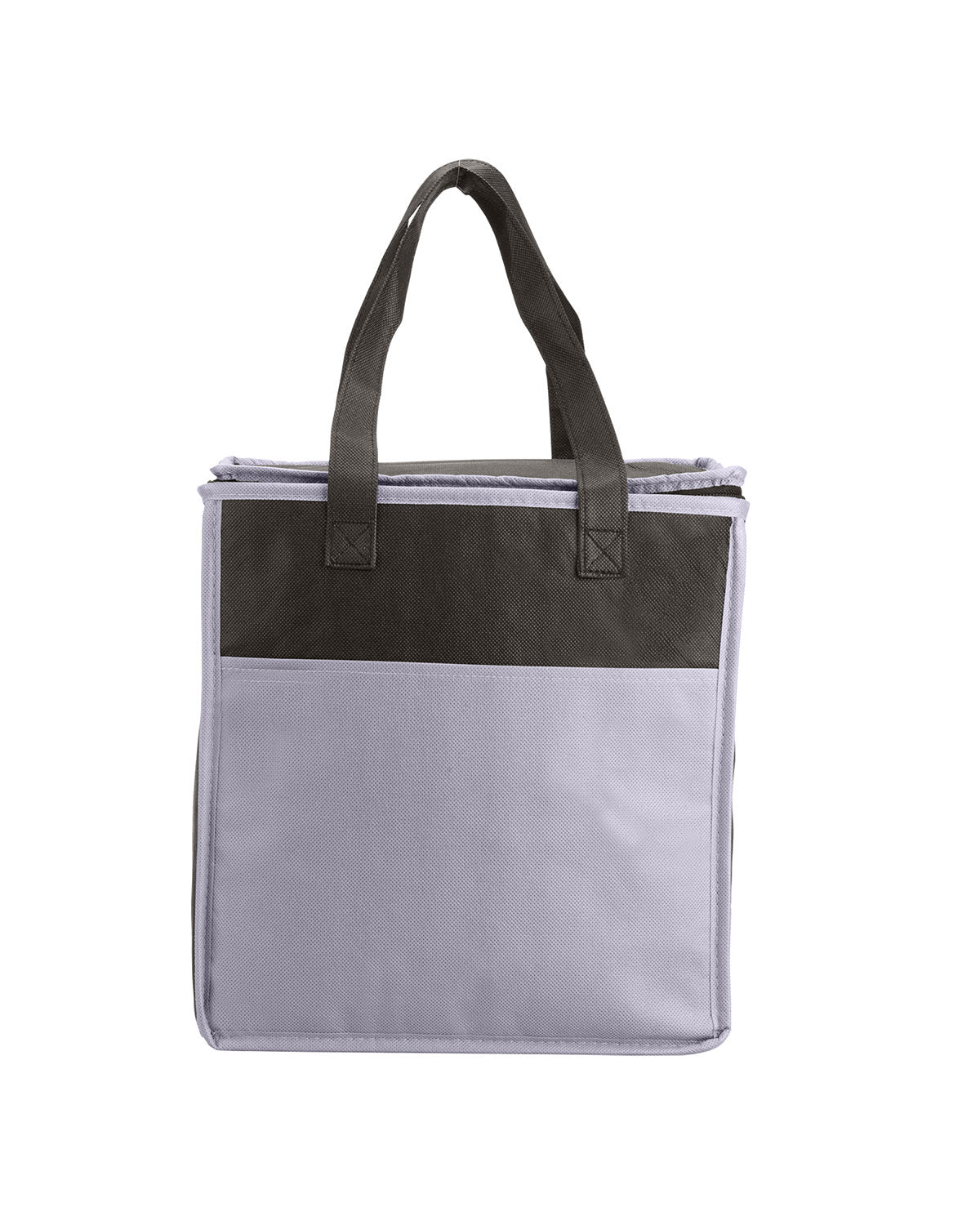 Two-Tone Flat Top Insulated Non-Woven Shopping Tote Bag