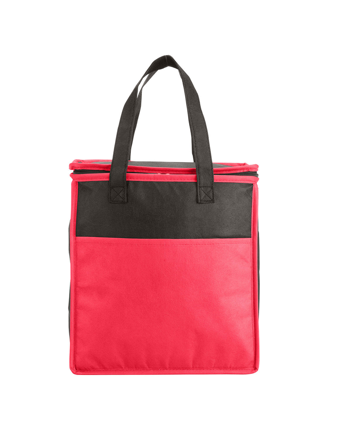 Two-Tone Flat Top Insulated Non-Woven Shopping Tote Bag