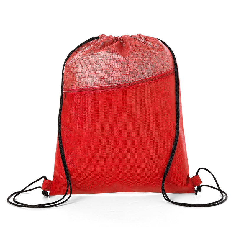 Hexagon Pattern Non-Woven Drawstring Backpack