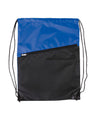 Two-Tone Poly Drawstring Backpack With Zipper