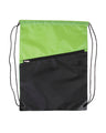 Two-Tone Poly Drawstring Backpack With Zipper