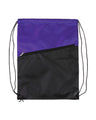 Two-Tone Poly Drawstring Backpack With Zipper