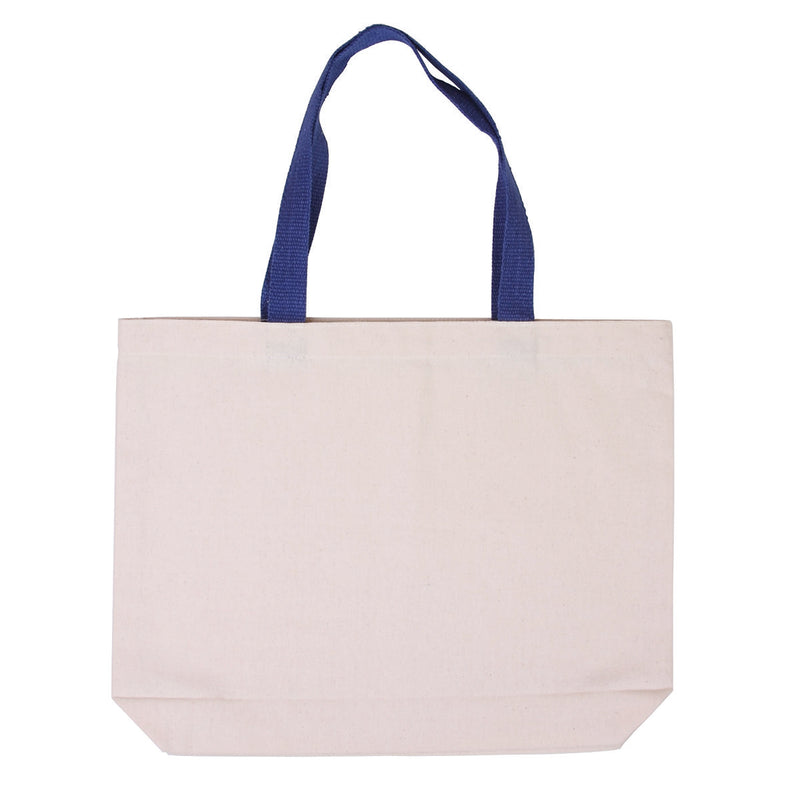 Cotton Canvas Tote Bag with Color Accents