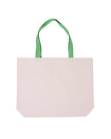 Cotton Canvas Tote Bag with Color Accents