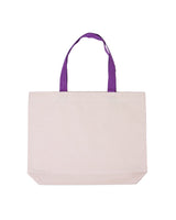 Cotton Canvas Tote Bag with Color Accents