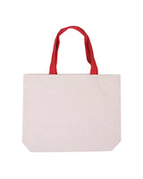 Cotton Canvas Tote Bag with Color Accents