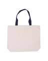 Cotton Canvas Tote Bag with Color Accents