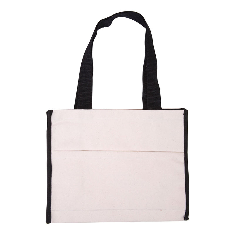 Cotton Gusset Accent Box Tote Bag