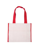 Cotton Gusset Accent Box Tote Bag