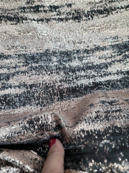 Brocade Jacquard Fabric White Silver
