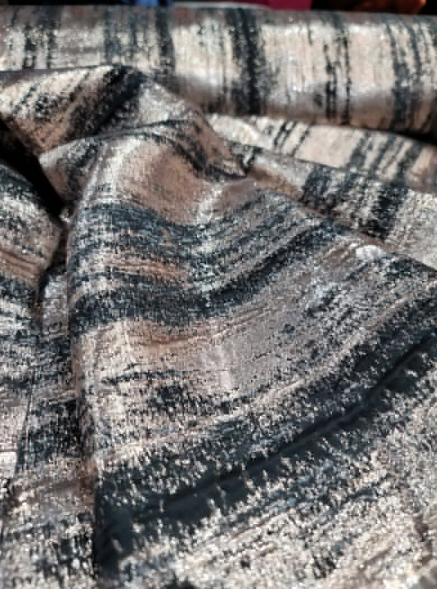 Brocade Jacquard Fabric White Silver