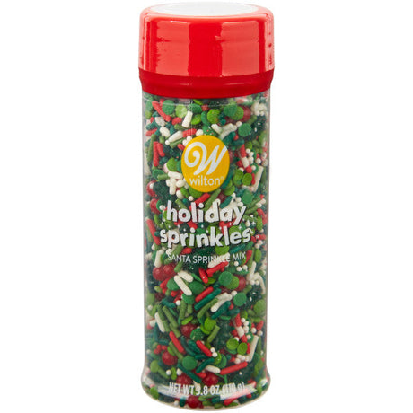 Wilton Santa Hat and Green Tree Christmas Sprinkle Mix, 3.8 oz.