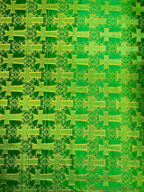 Big Cross Jacquard Satin Fabric - Beige/Gold, Green/Gold, Purple/Gold, Red/Gold, Turquoise/Gold, White/Silver, Royal/Gold, 58" Width (1 Yard)