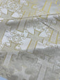 Big Cross Jacquard Satin Fabric - Beige/Gold, Green/Gold, Purple/Gold, Red/Gold, Turquoise/Gold, White/Silver, Royal/Gold, 58" Width (1 Yard)