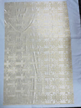 Big Cross Jacquard Satin Fabric - Beige/Gold, Green/Gold, Purple/Gold, Red/Gold, Turquoise/Gold, White/Silver, Royal/Gold, 58" Width (1 Yard)