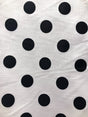 Black Dots White Poly Cotton Fabric - White With Black Polka Dots, 59/60" Width (1 Yard)