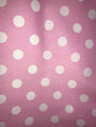White Dots Pink Poly Cotton Fabric - Pink With White Dots, 59/60" Width (1 Yard)