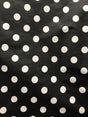 White Dots Black Poly Cotton Fabric - Black With White Dots, 59/60" Width (1 Yard)