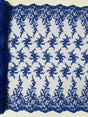 Big Floral Damask Beaded Lace Polyester Fabric - Floral Damask, 54" Width (1 Yard)