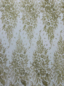 Big Glitter Damask Design On A Mesh Lace Fabric - Glitter Damask Pattern, 58" Wide (1 Yard)