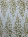 Big Glitter Damask Design On A Mesh Lace Fabric - Glitter Damask Pattern, 58" Wide (1 Yard)