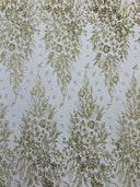 Big Glitter Damask Design On A Mesh Lace Fabric - Glitter Damask Pattern, 58" Wide (1 Yard)