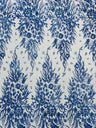 Big Glitter Damask Design On A Mesh Lace Fabric - Glitter Damask Pattern, 58" Wide (1 Yard)