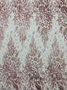 Big Glitter Damask Design On A Mesh Lace Fabric - Glitter Damask Pattern, 58" Wide (1 Yard)