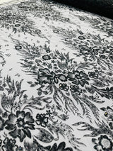 Big Glitter Damask Design On A Mesh Lace Fabric - Glitter Damask Pattern, 58" Wide (1 Yard)