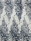 Big Glitter Damask Design On A Mesh Lace Fabric - Glitter Damask Pattern, 58" Wide (1 Yard)
