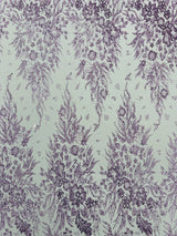 Big Glitter Damask Design On A Mesh Lace Fabric - Glitter Damask Pattern, 58" Wide (1 Yard)