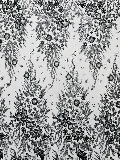 Big Glitter Damask Design On A Mesh Lace Fabric - Glitter Damask Pattern, 58" Wide (1 Yard)