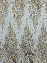 Big Glitter Damask Design On A Mesh Lace Fabric - Glitter Damask Pattern, 58" Wide (1 Yard)