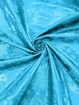 Big Rose Jacquard Satin Fabric - Floral Brocade Jacquard, 58" Width (1 Yard)