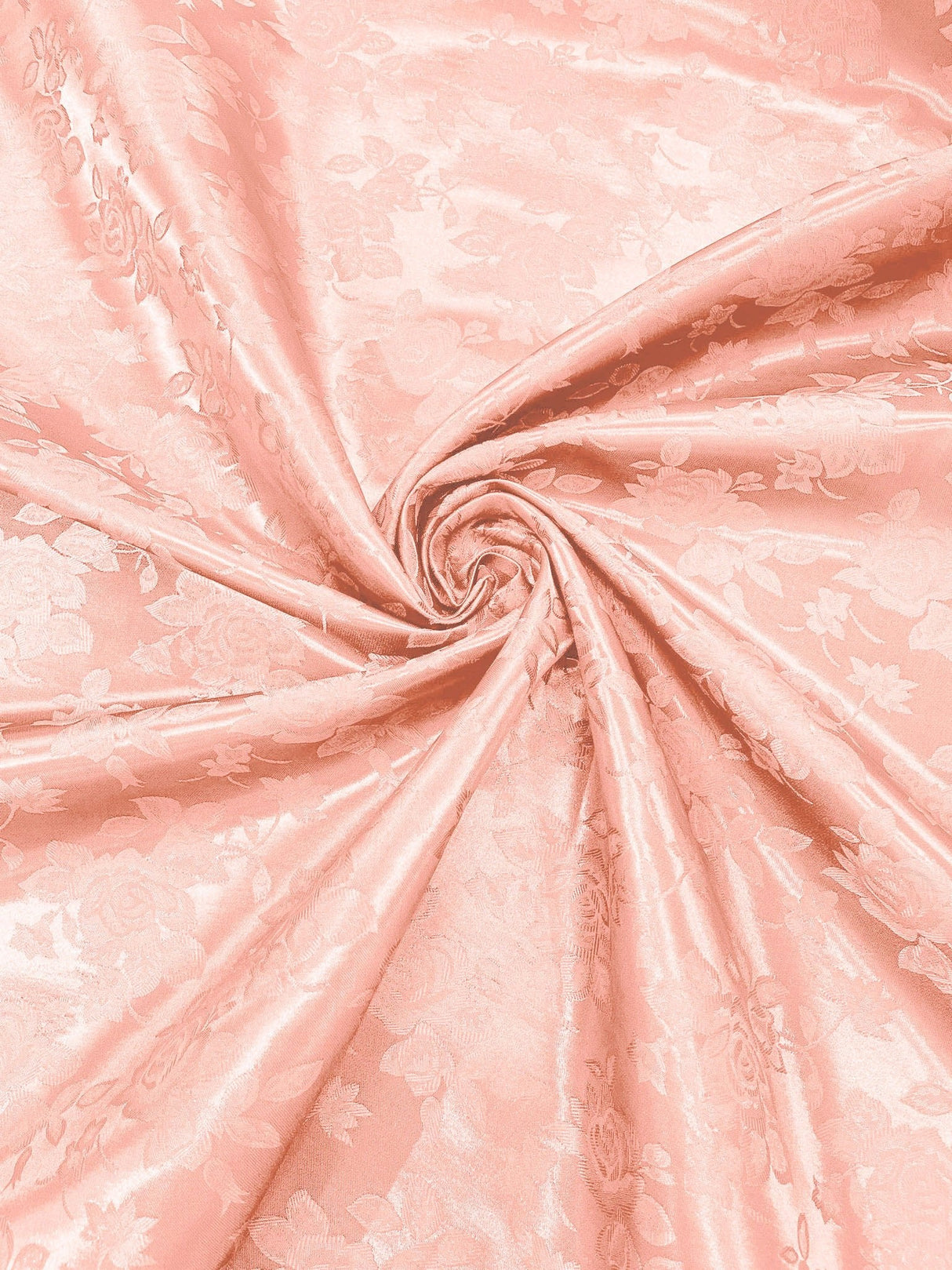 Big Rose Jacquard Satin Fabric - Floral Brocade Jacquard, 58" Width (1 Yard)
