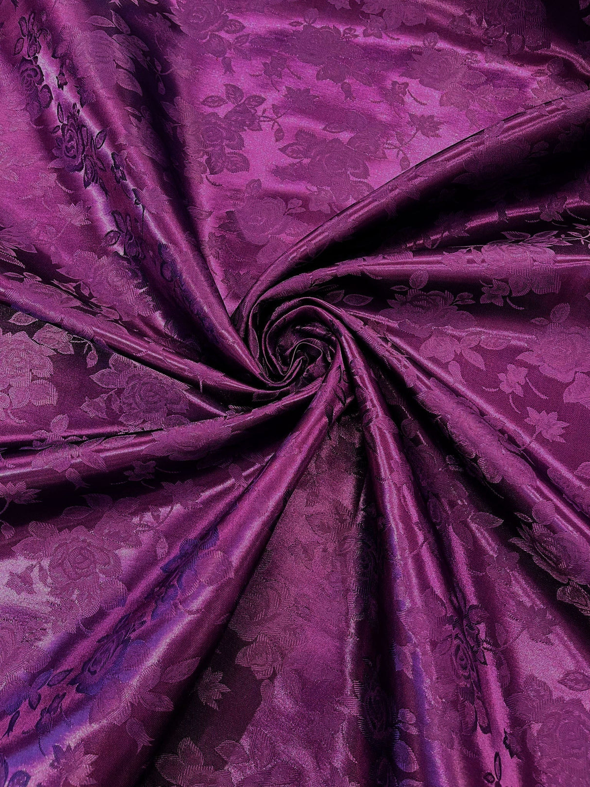 Big Rose Jacquard Satin Fabric - Floral Brocade Jacquard, 58" Width (1 Yard)