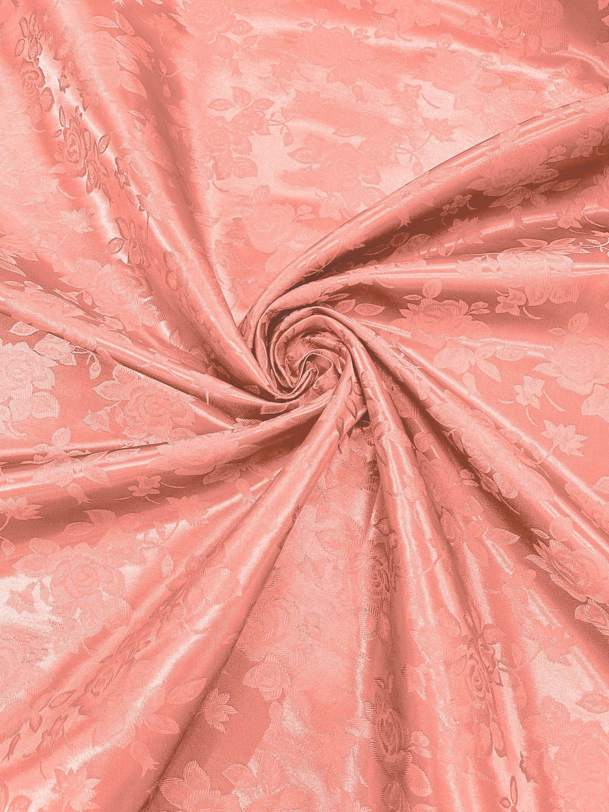 Big Rose Jacquard Satin Fabric - Floral Brocade Jacquard, 58" Width (1 Yard)