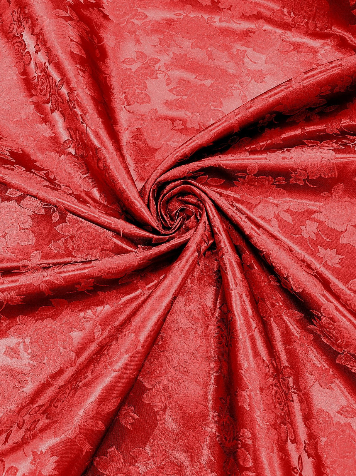 Big Rose Jacquard Satin Fabric - Floral Brocade Jacquard, 58" Width (1 Yard)