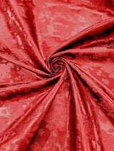 Big Rose Jacquard Satin Fabric - Floral Brocade Jacquard, 58" Width (1 Yard)