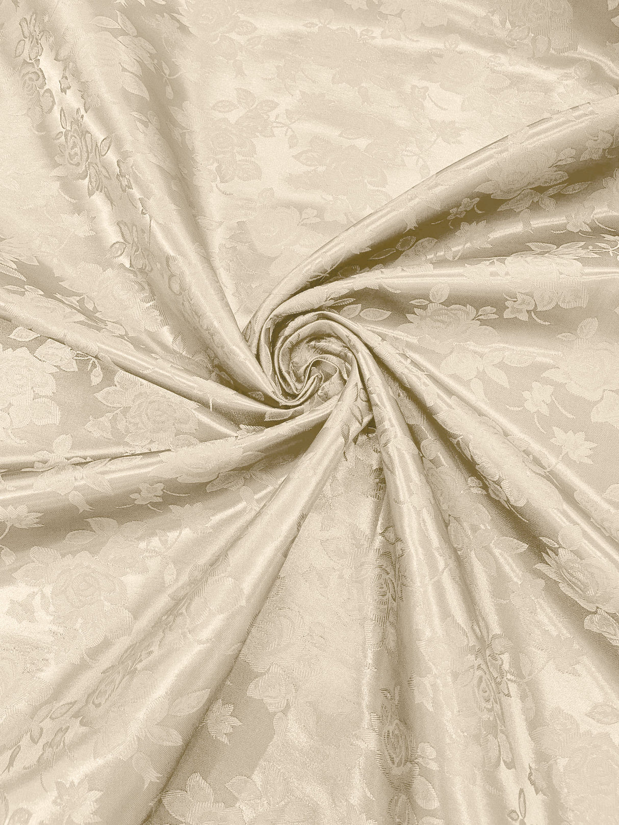 Big Rose Jacquard Satin Fabric - Floral Brocade Jacquard, 58" Width (1 Yard)