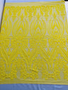 Big Sequin Damask Polyester Fabric - Damask Sequin Mesh, 54" Width (1 Yard)