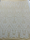 Big Sequin Damask Polyester Fabric - Damask Sequin Mesh, 54" Width (1 Yard)