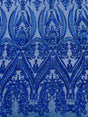 Big Sequin Damask Polyester Fabric - Damask Sequin Mesh, 54" Width (1 Yard)