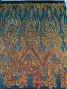 Big Sequin Damask Polyester Fabric - Damask Sequin Mesh, 54" Width (1 Yard)