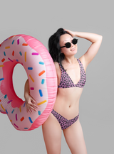 Swim Knit Nylon Spandex Hot Pink Leopard Print