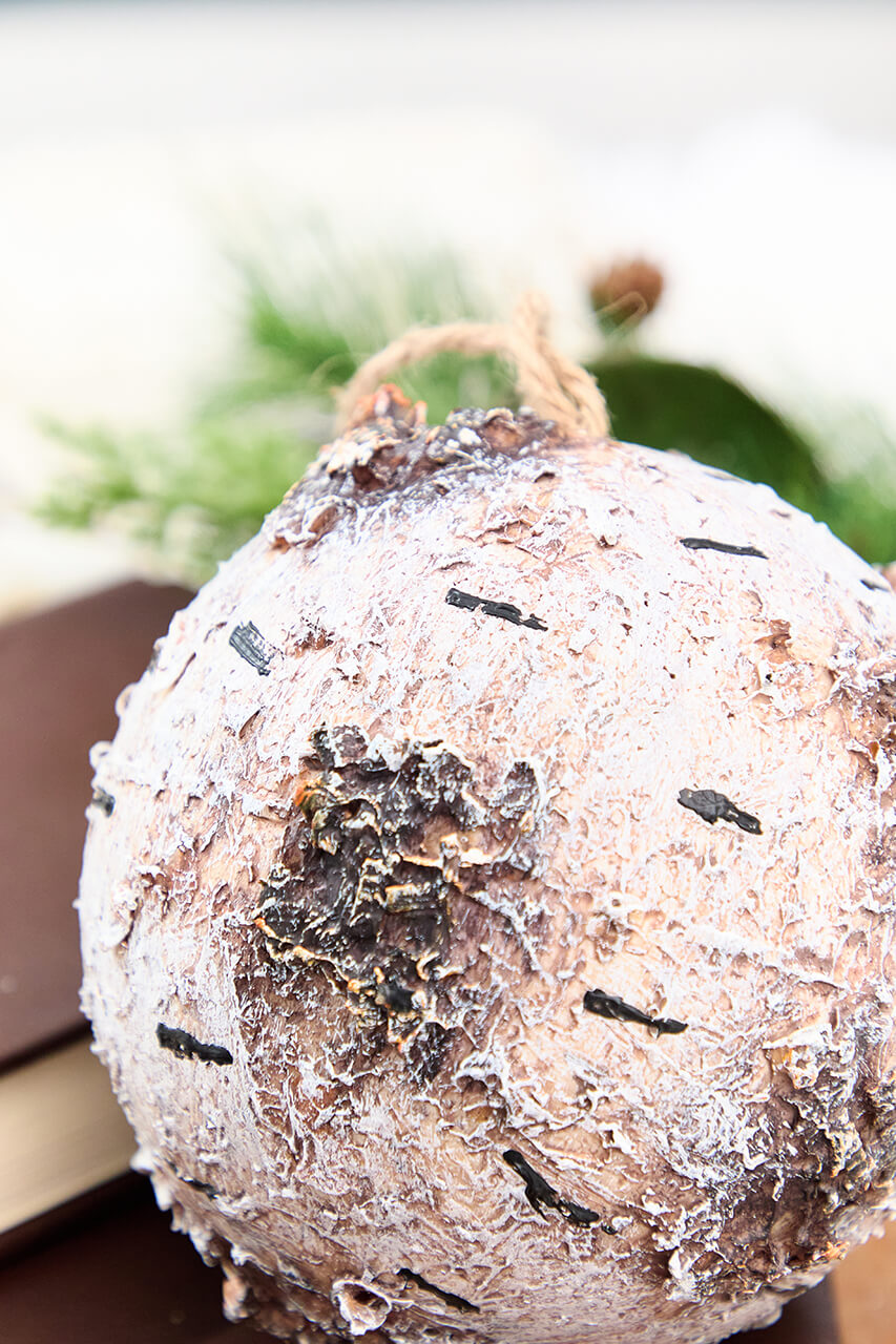 7" Foam Birch Ball Ornament