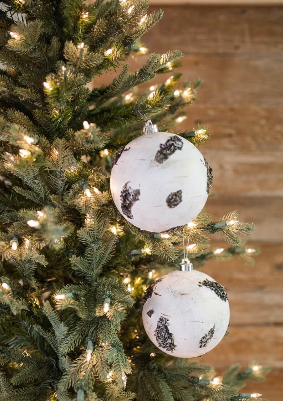 15 Cm Birch Ball Christmas Ornaments-Set of 2