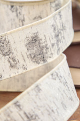 2.5" x 10 Yard Glitter Birch Bark On Cotton