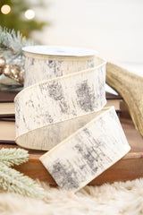 2.5" x 10 Yard Glitter Birch Bark On Cotton