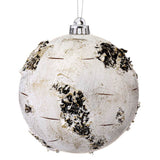 15cm Birch Ball Christmas Ornaments Set of 2 Winter Decor